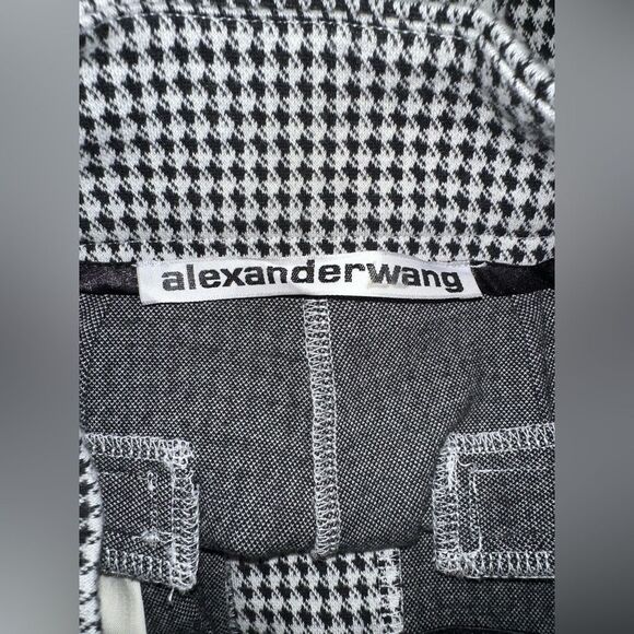 Alexander Wang Womens‎ Wool Side Zip High Rise Pleated Shorts Houndstooth 2 New - Picture 5 of 7